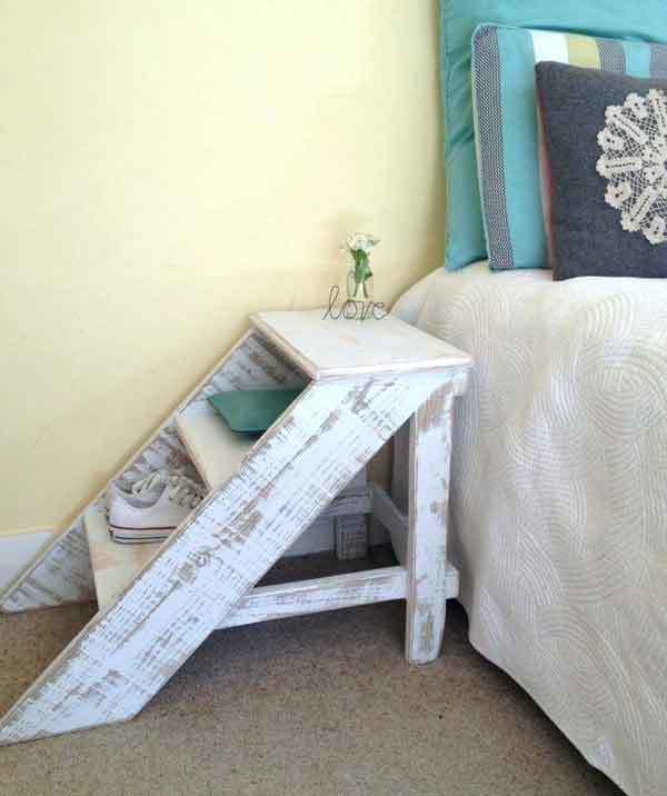 Step ladder bedside table